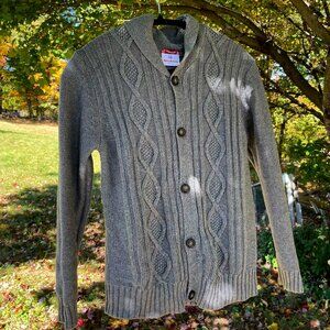 Hanna Andersson Boy's (sz. 10) Gray Shawl Collar Cable Cardigan